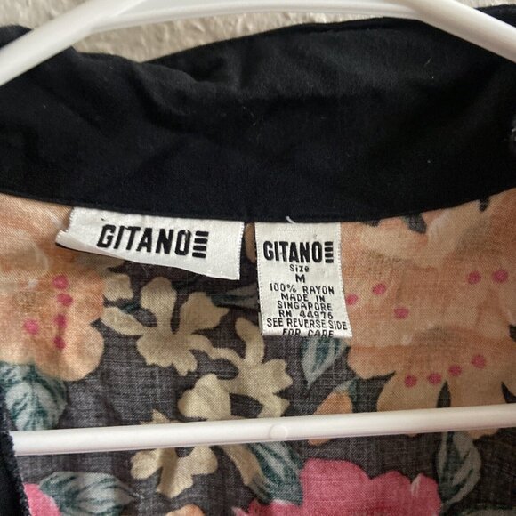 Gitano vtg size Medium floral button up blouse women’s Long sleeve - Picture 4 of 10